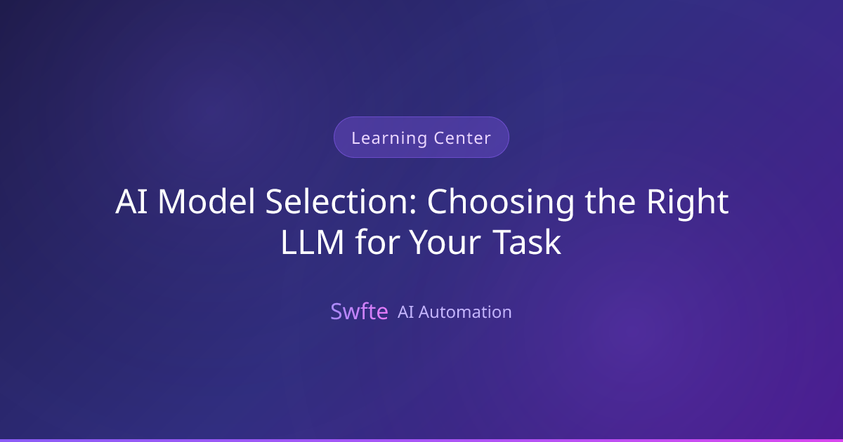 AI Model Selection: Choosing the Right LLM for Your Task